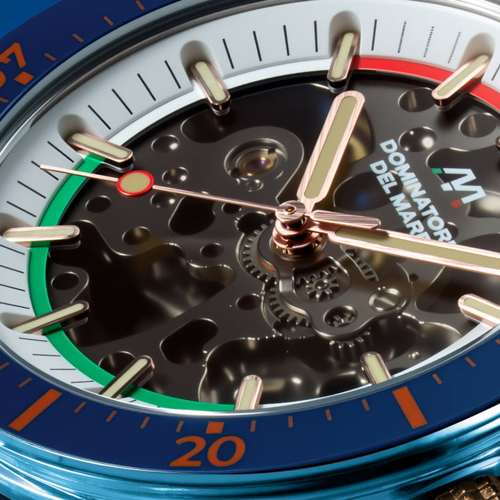 Ortona Electric Blue / Blue Silicone Strap White Dial