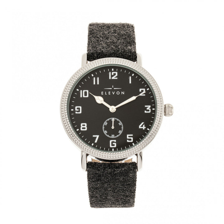 Northrop Wool-Overlaid Leather-Band Watch - Charcoal/Black