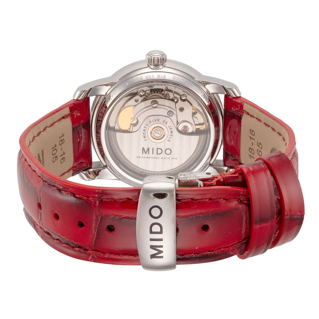 Baroncelli 33mm / White Mother-of-Pearl / Red | White Mother-of-Pearl Dial