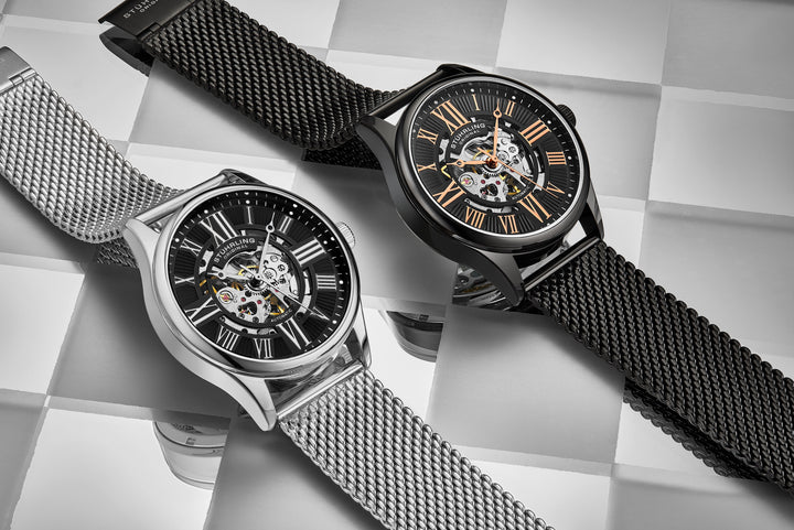 Atrium 3942M Automatic 42mm Skeleton Silver/Stainless Steel | Black Dial