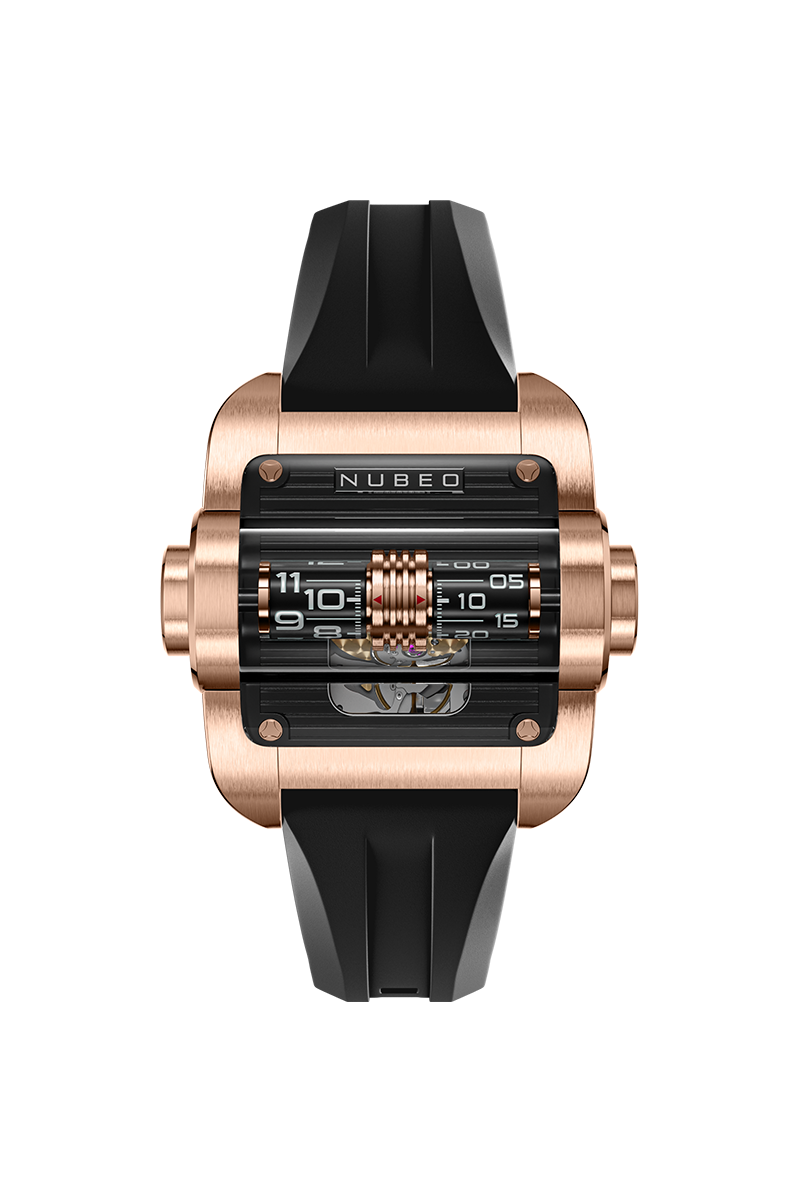 Continuum Automatic Rose Gold / Black Rubber Black Dial