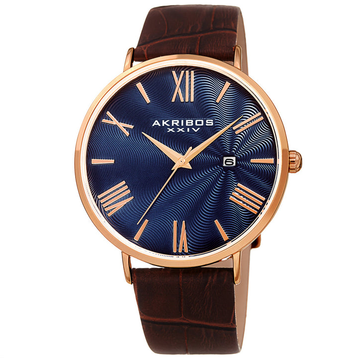 AK1041RGBU-Casual Brown/Leather | Blue Dial