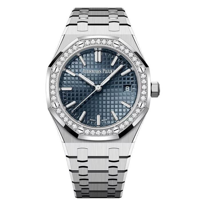 Audemars Piguet ROYAL OAK 34MM BLUE DIAL STAINLESS STEEL DIAMOND BEZEL 77451ST.ZZ.1361ST.04 LADIES WATCH