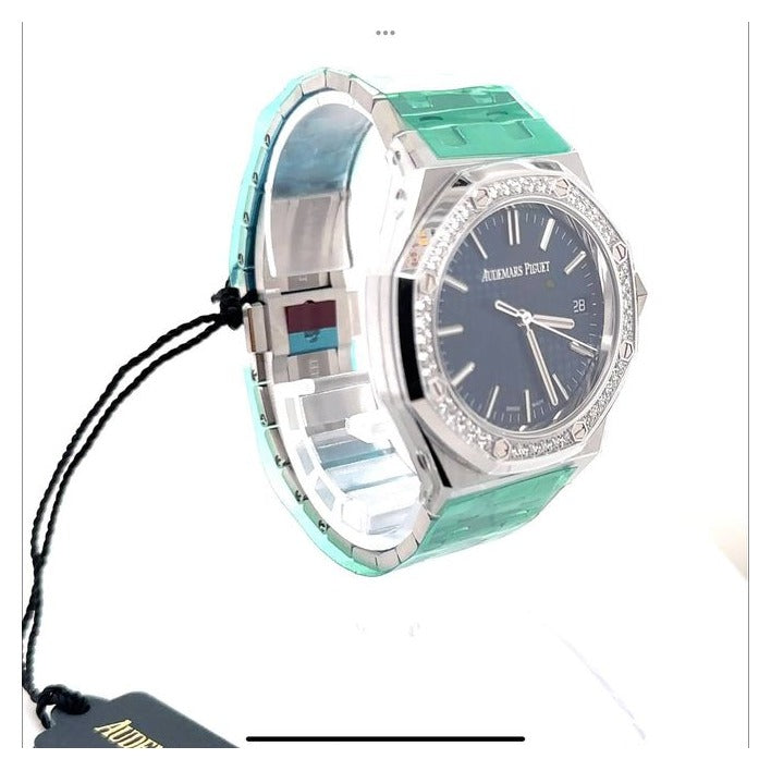 Audemars Piguet ROYAL OAK 34MM BLUE DIAL STAINLESS STEEL DIAMOND BEZEL 77451ST.ZZ.1361ST.04 LADIES WATCH