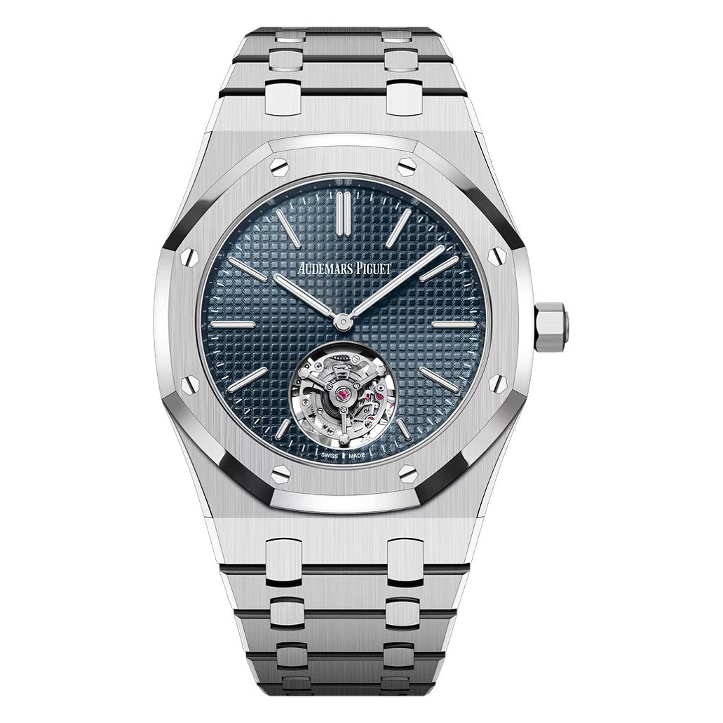 Audemars Piguet 39MM BLUE DIAL STAINLESS STEEL FLYING TOURBILLON EXTRA-THIN 50TH ANNIVERSARY 26670ST.OO.1240ST.01 MENS WATCH