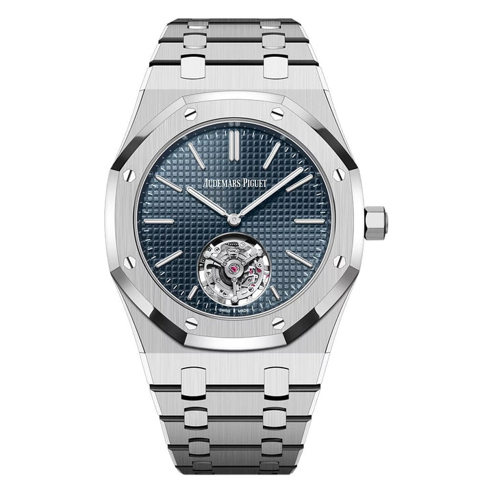 Audemars Piguet 39MM BLUE DIAL STAINLESS STEEL FLYING TOURBILLON EXTRA-THIN 50TH ANNIVERSARY 26670ST.OO.1240ST.01 MENS WATCH