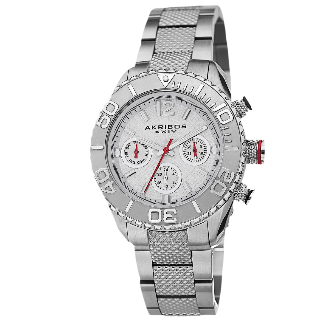 Ultimate Men's Silver Dial Stainless Steel Band Watch Silver