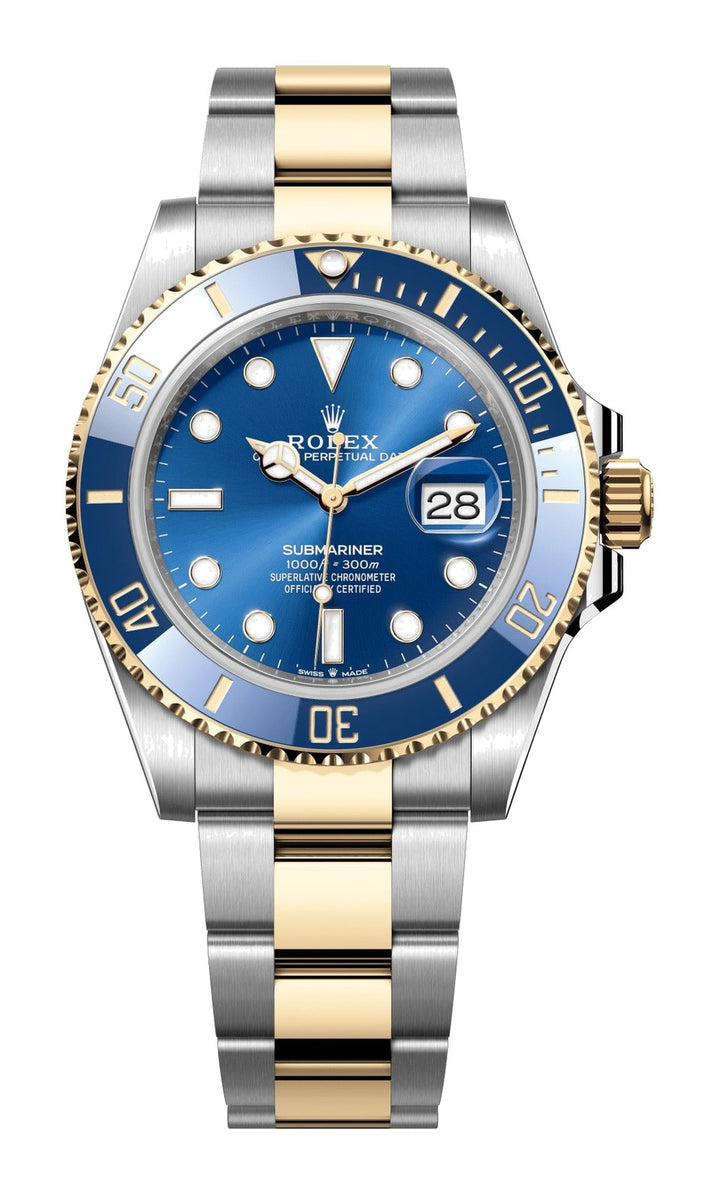 Rolex Steel and Gold "Bluesy" Submariner Date Watch - Blue Bezel - Blue Dial