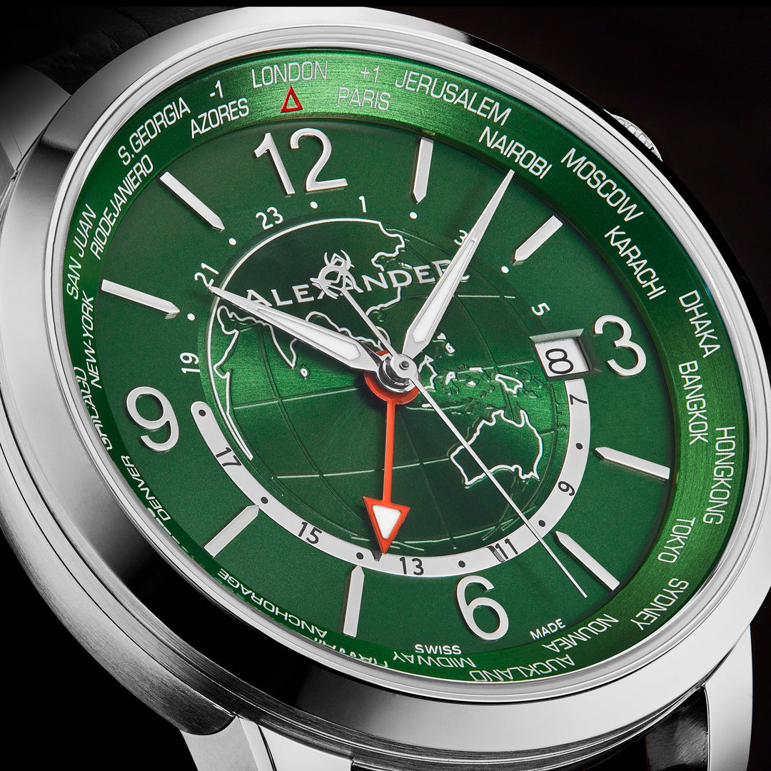 A171B-04 Silver/Stainless Steel | Green Dial
