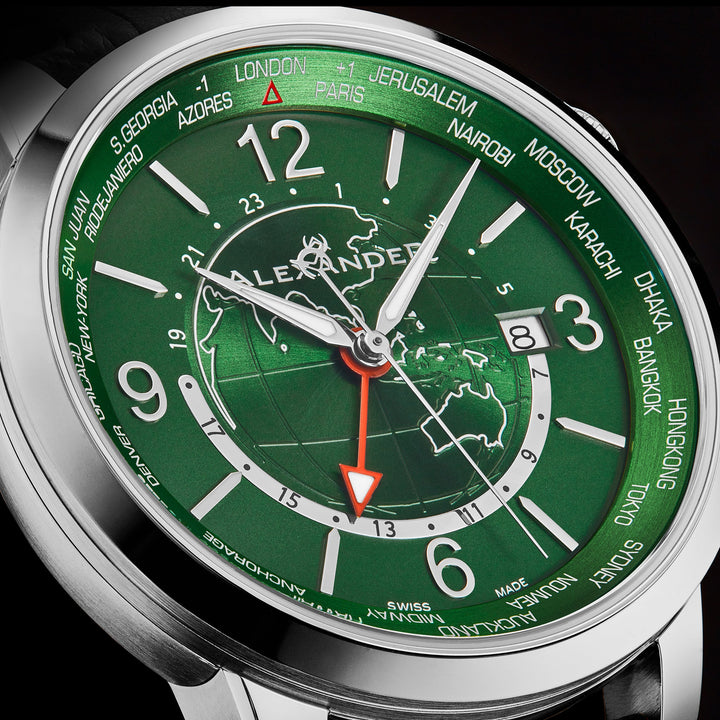 A171B-04 Silver/Stainless Steel | Green Dial