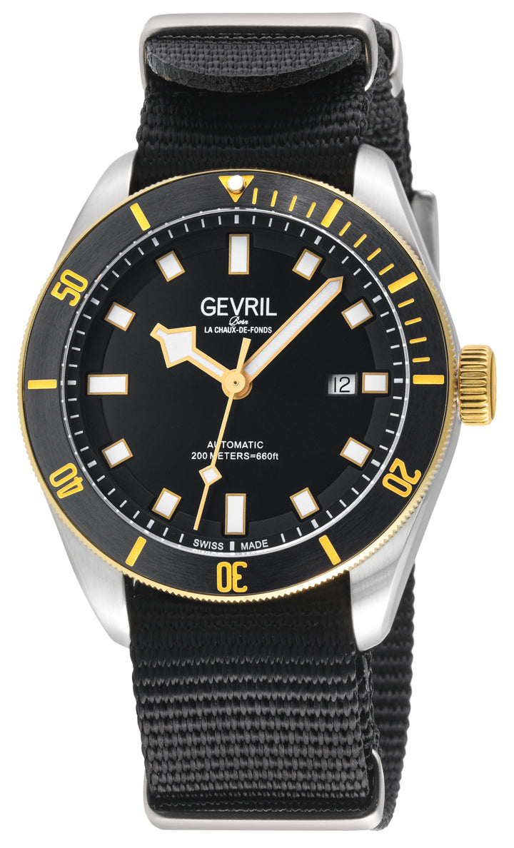 Yorkville Gevril Men's Yorkville Black Dial Sellita SW200 Swiss Automatic Rotati