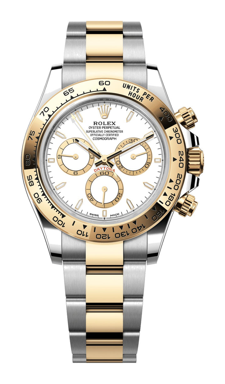 Rolex Daytona 18K Yellow Gold & Oyster Steel White Index Dial