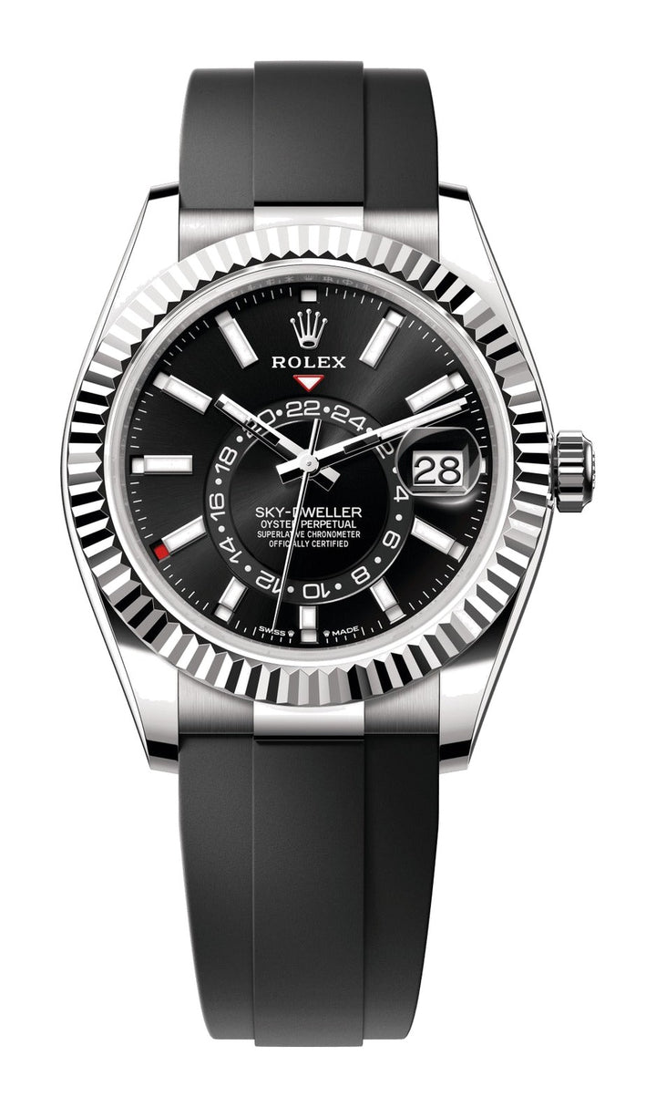 Rolex - Sky-Dweller - Black Index Dial - 18K White Gold - Oysterflex Bracelet