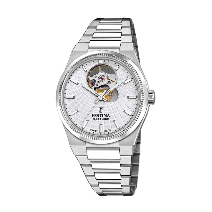 Rive Open Heart Silver / Stainless Steel Silver Dial