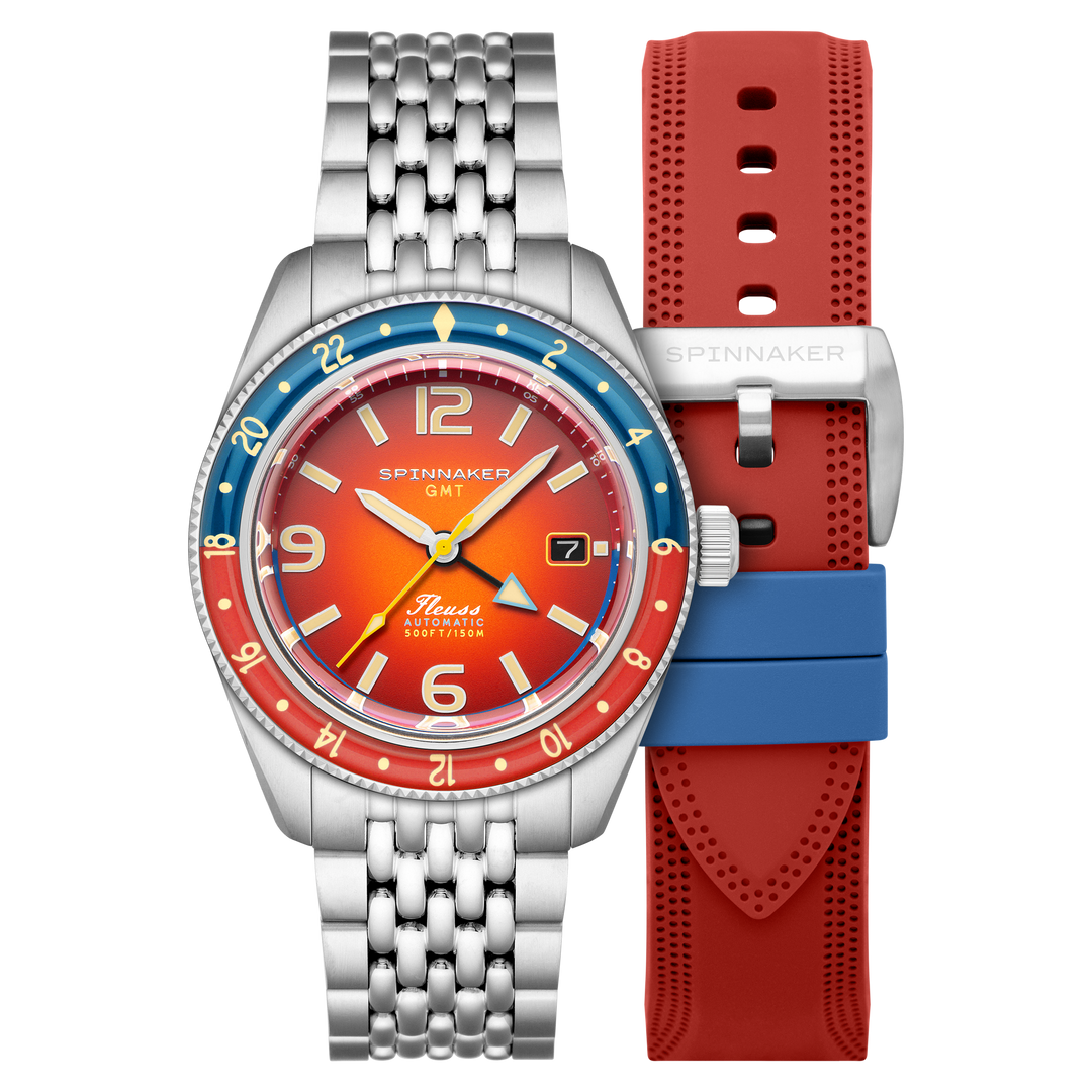 Fleuss GMT Automatic Red/Stainless Steel | Red Dial