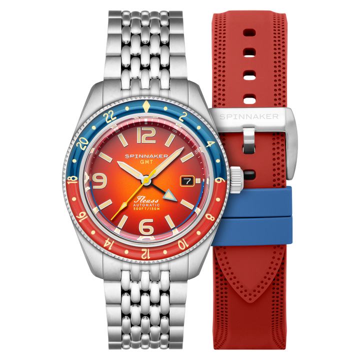 Fleuss GMT Automatic Red/Stainless Steel | Red Dial