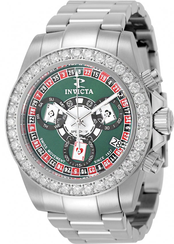 Elite Diamond Green dial / Silver Stainless Steel Bracelet Green Dial