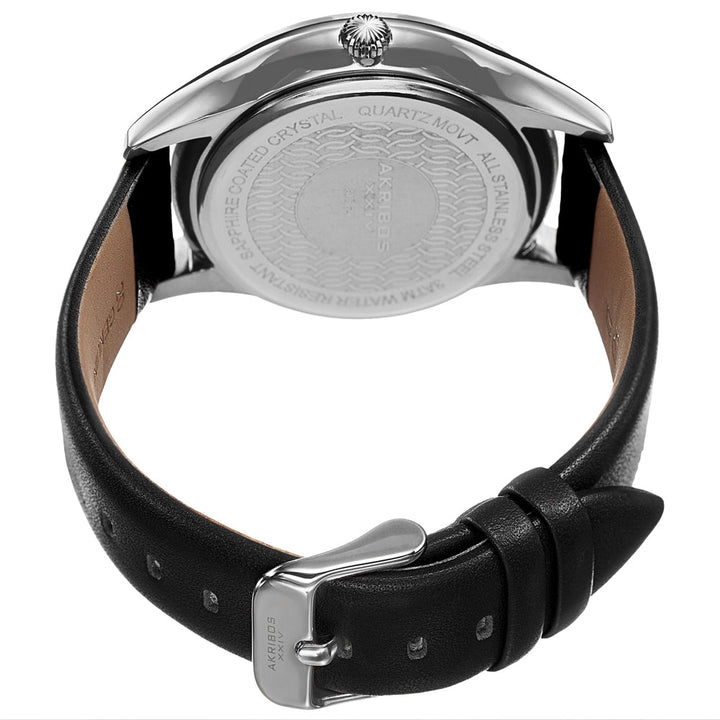 Round Silver Dial Three Hand Quartz Stainless Steel Black/Silver | Silver Dial