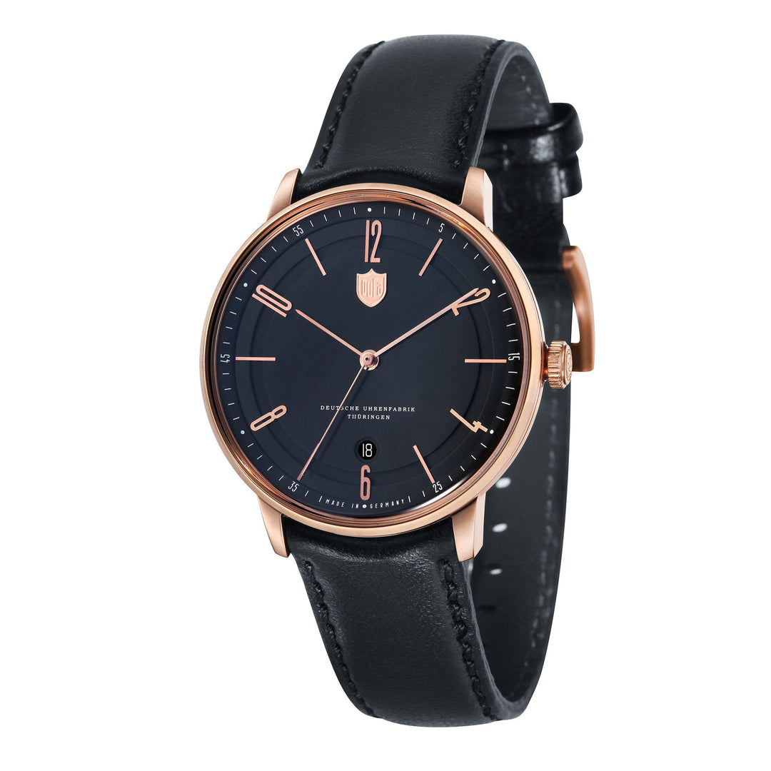 Bayer Swiss Automatic Black Band, Black Dial, RG Case