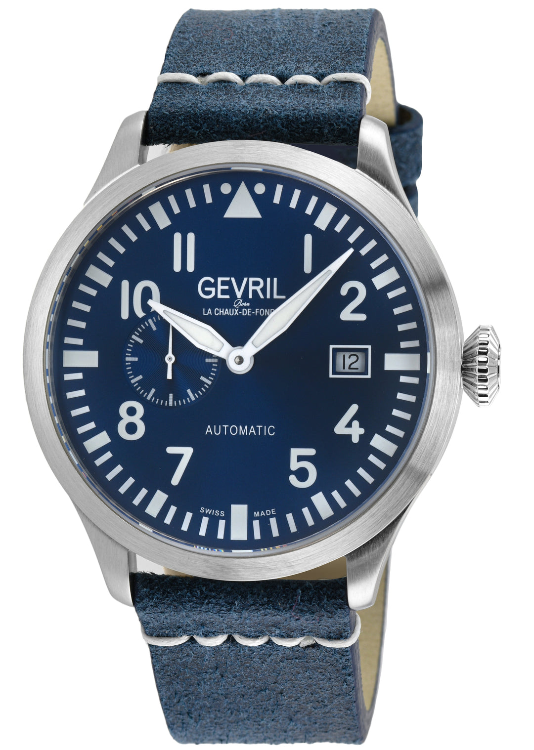Vaughn Swiss automatic SA110, Blue Dial, Blue Handmade Leather Strap | Blue Dial