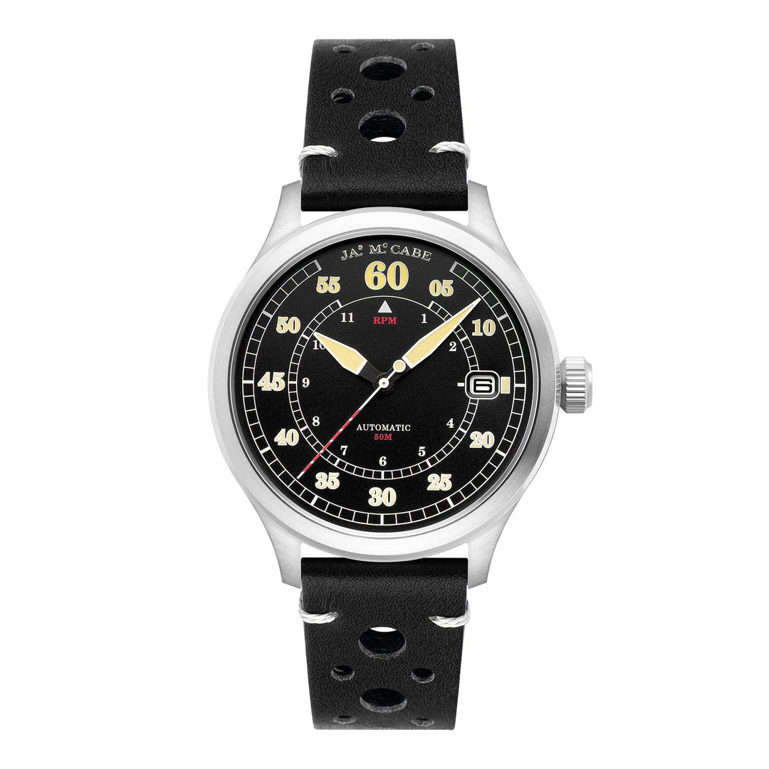 Bobber Automatic Black / Leather | Black Dial