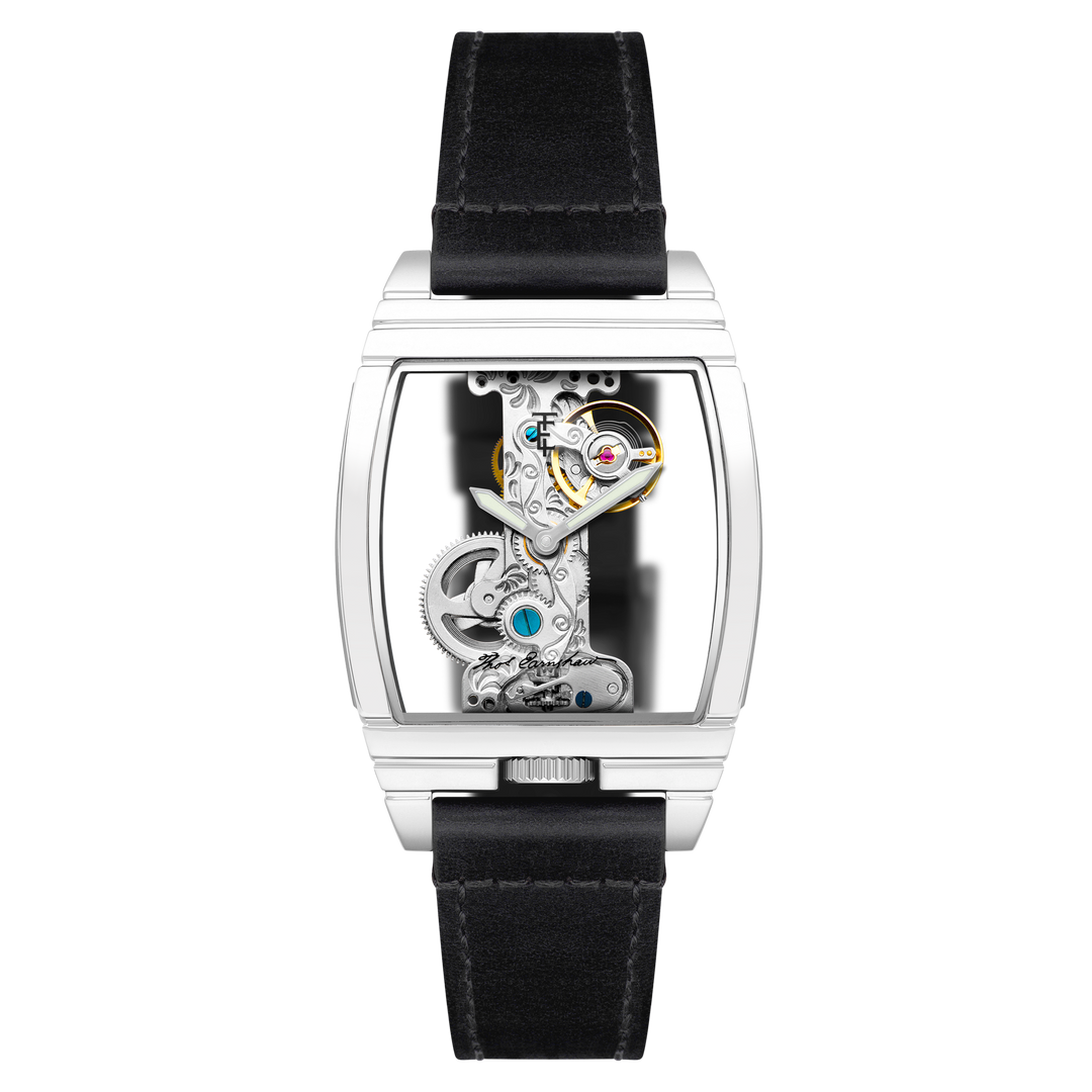 Discovery Wolver Bridge Mechanical Black & Silver / Genuine Leather | Transparen