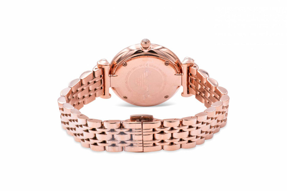Classic Gray Mother-Of-Pearl Dial / Rose Gold-Tone Stainless Steel Bracelet Moth