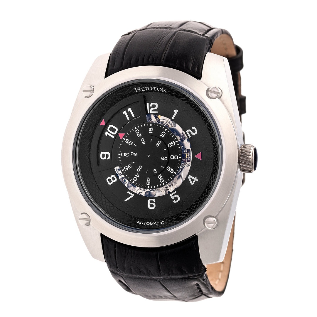 Daniels Genuine Leather Silver/Black | Black Dial