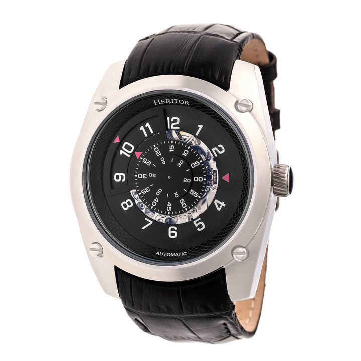 Daniels Genuine Leather Silver/Black | Black Dial