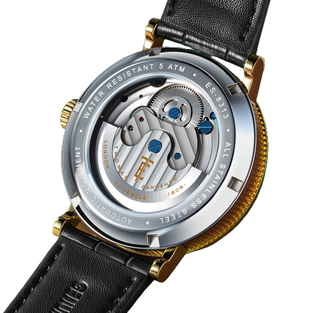 Beaufort Noir Glow / Black Leather Strap Black Dial