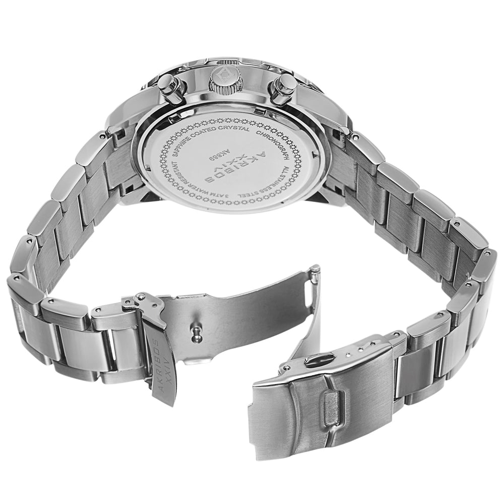 AK669SSB-Casual Silver/Stainless Steel | Black Dial
