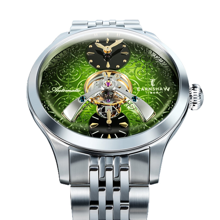 Dalton Fume Green  / Silver Stainless Steel Bracelet Green Dial