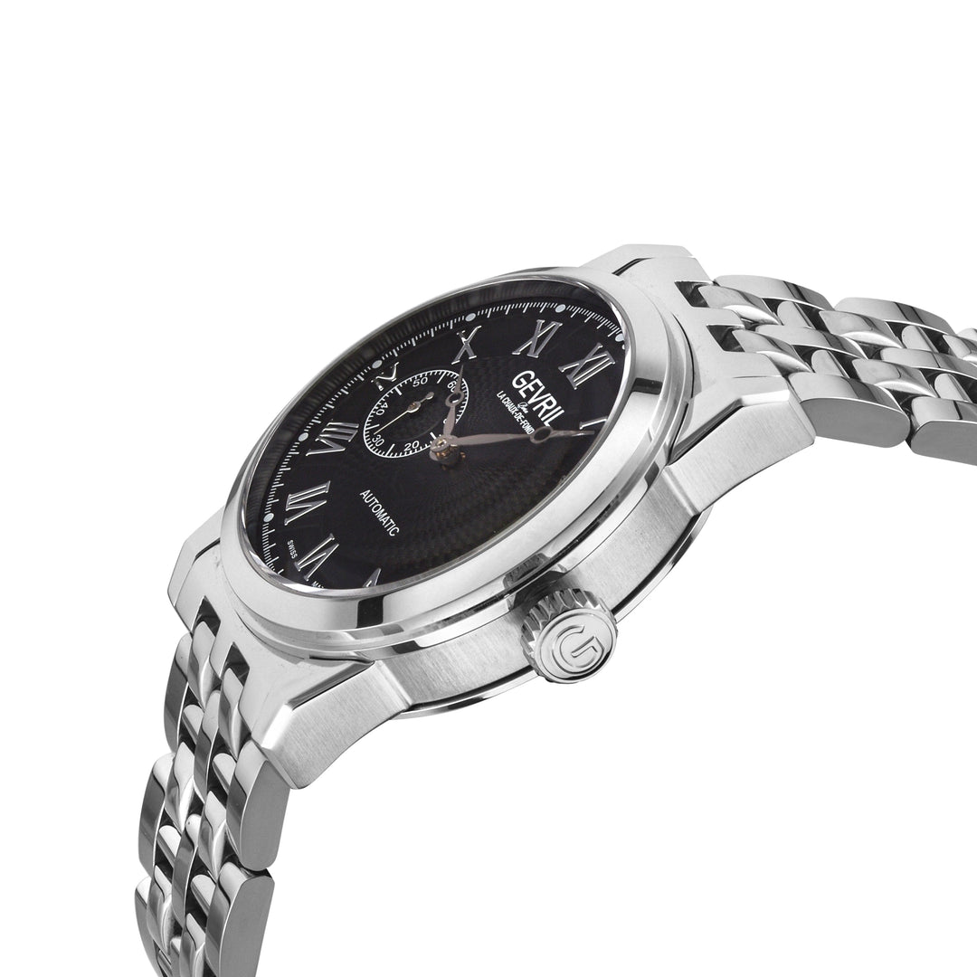 Madison Swiss Made Automatic , SS Case, Black Dial. Sub dial, SS Bracelet | Blac