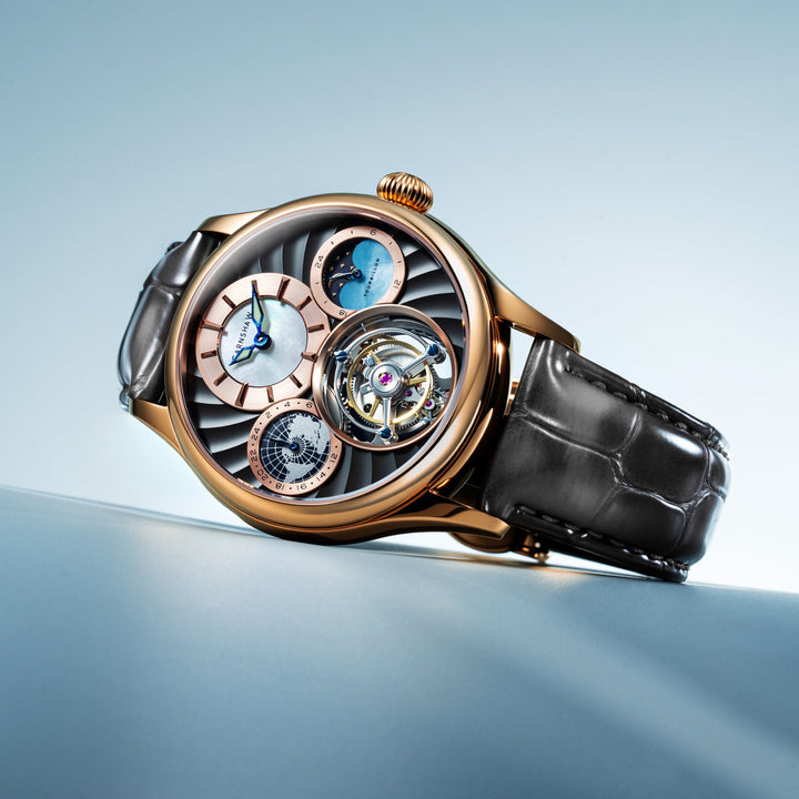Celestial Huggins Tourbillon Mechanical Limited Edition Grey / Genuine Leather |