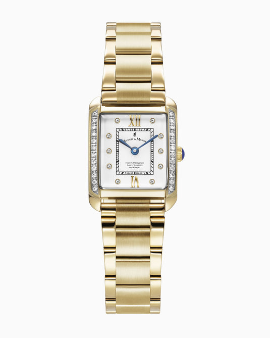 Emily Gold-tone White dial with Stones White Dial