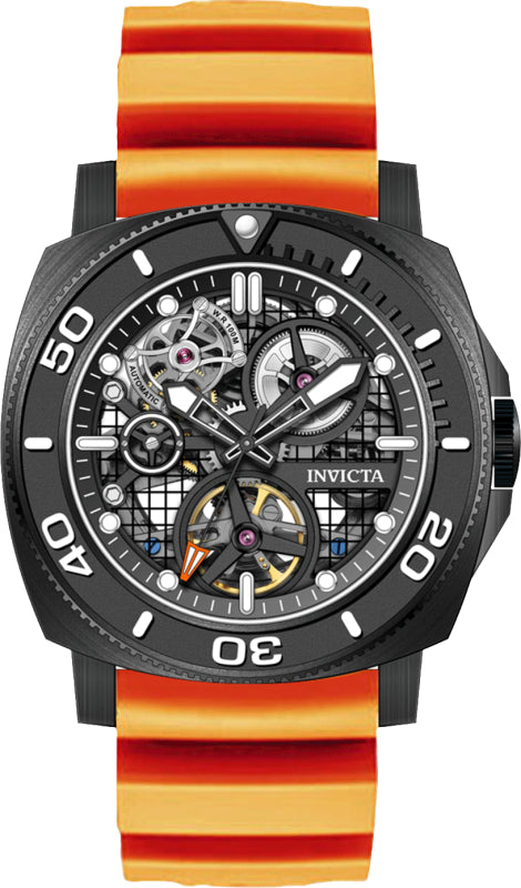 Sea Hunter 44mm / Black / Orange Black Dial