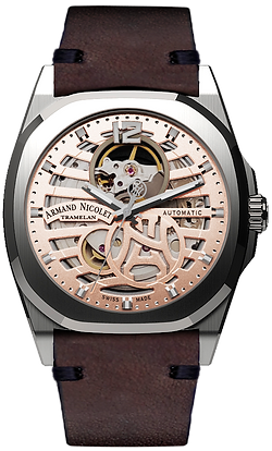Rose Gold/Black Leather Rose gold/leather Rose Gold Dial