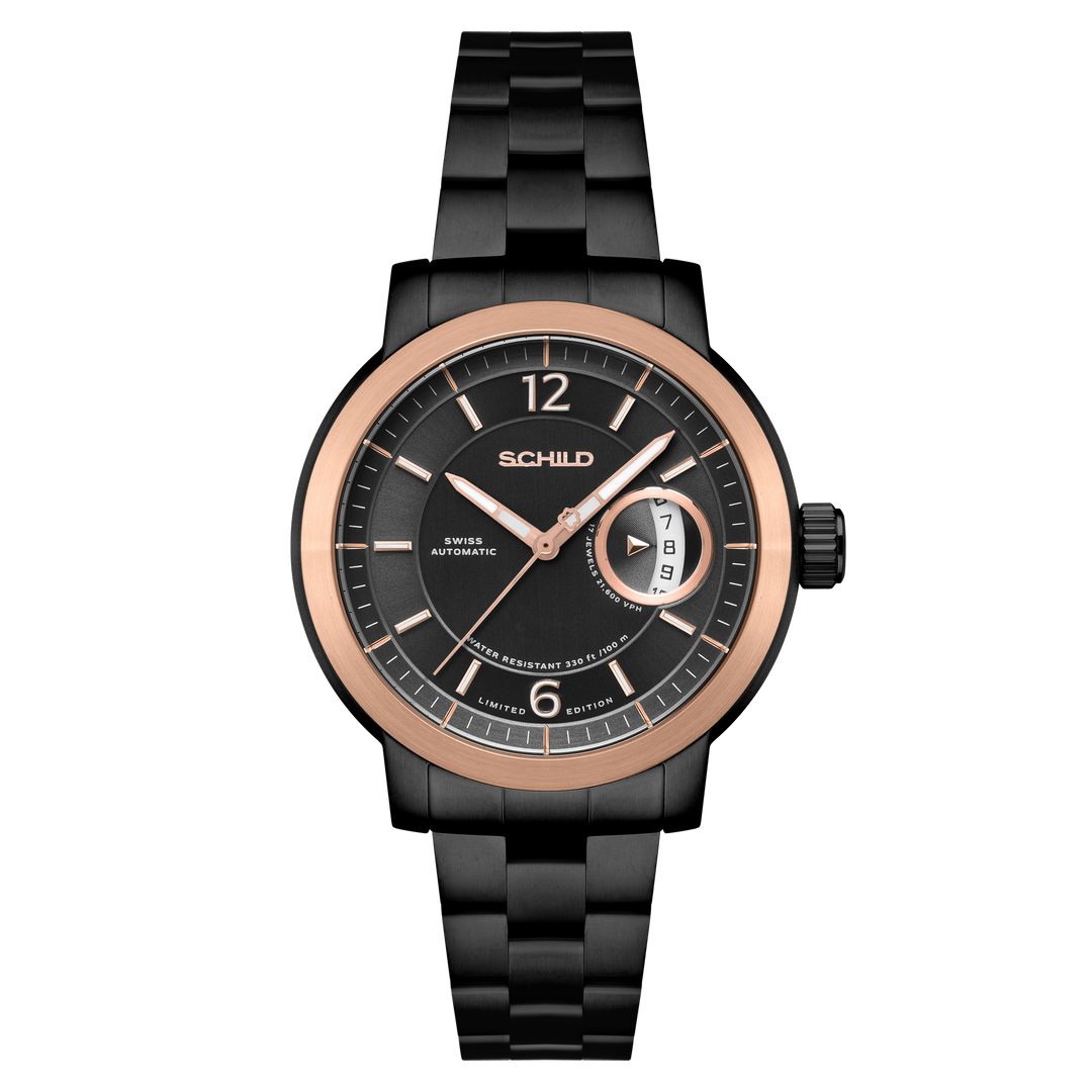 Heinrich Minimal Swiss Automatic Limited Edition Watch Winder Set Black & Rose G