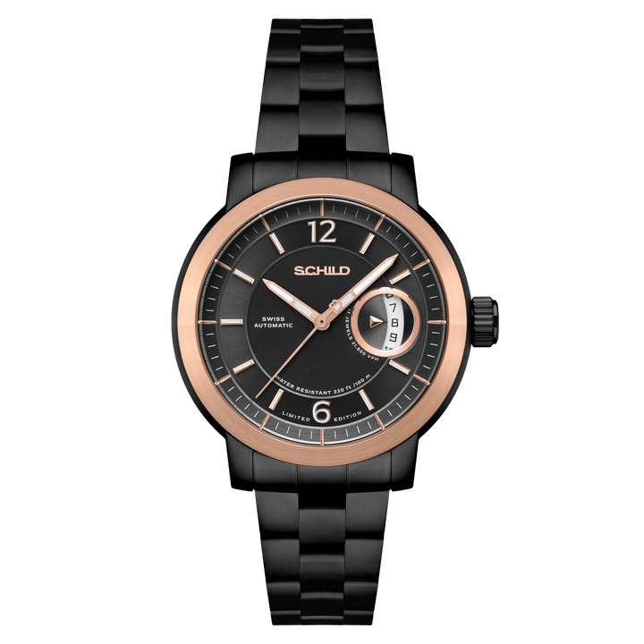 Heinrich Minimal Swiss Automatic Limited Edition Watch Winder Set Black & Rose G
