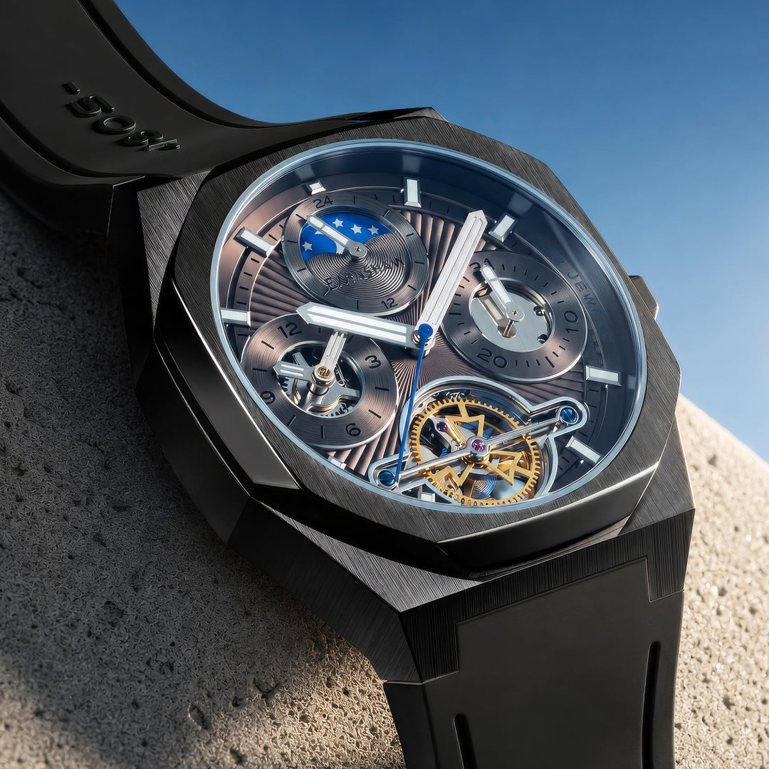 Drake Toffee Glow / Black Rubber Strap Brown Dial