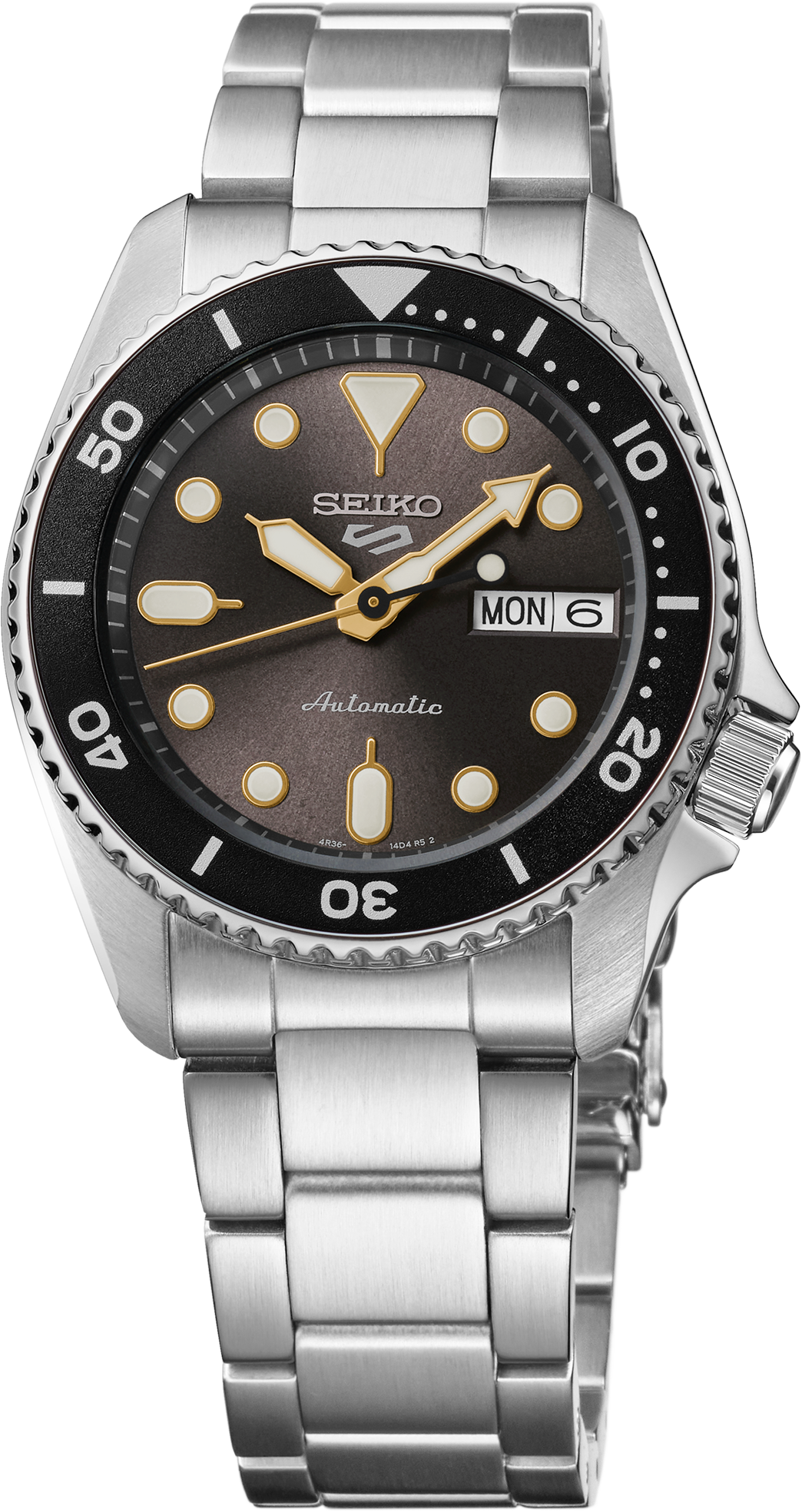 5 Sports SKX Series Mid-Size Black Dial / Stainless Steel Bracelet Black Dial