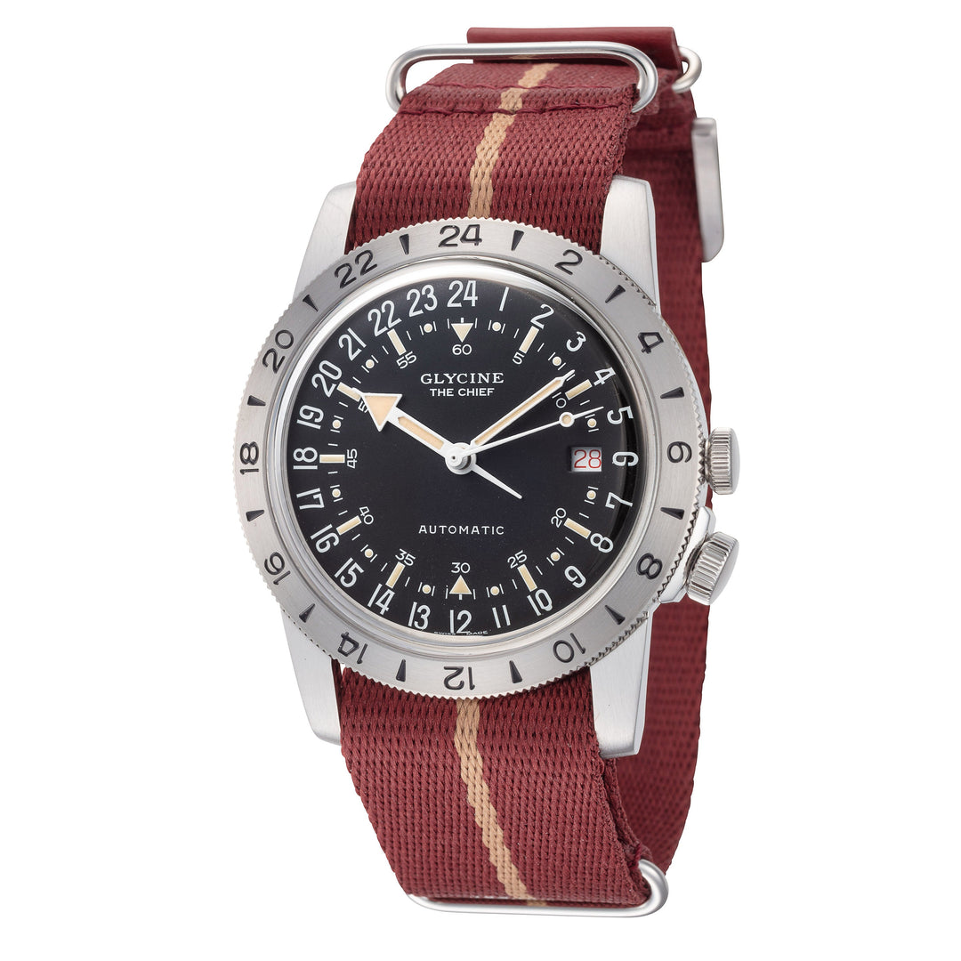Airman The Chief Purist 40mm / Black / Burgundy Black Dial