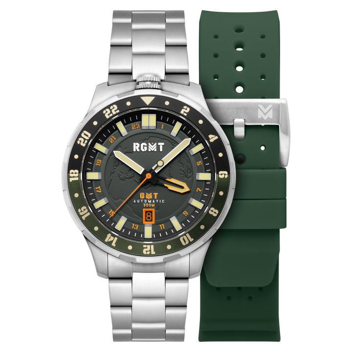 GLOBEMASTER GMT AUTOMATIC Green / Stainless Steel | Green Dial
