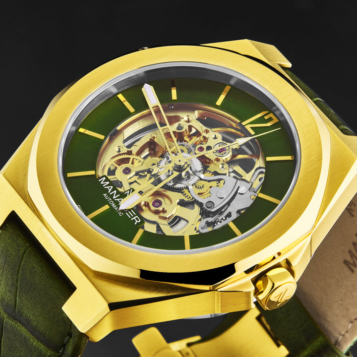 Open mind MAN-RO-12-GL / Green / Leather | Green Dial