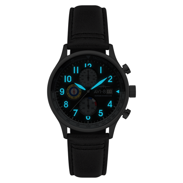 Classic Chronograph Black / Gray Leather | Black Dial