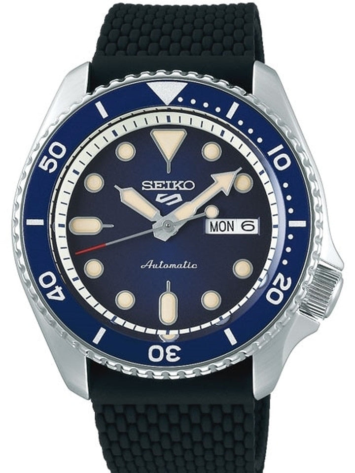 5 Sports Blue / silicone strap Blue Dial