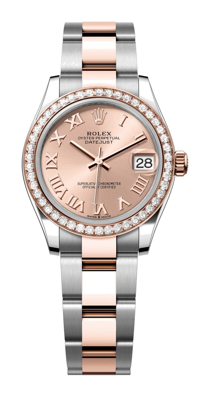 Rolex Datejust 31 278381RBR - 31mm Oystersteel & Everose Gold (Diamond Bezel) - Jubilee