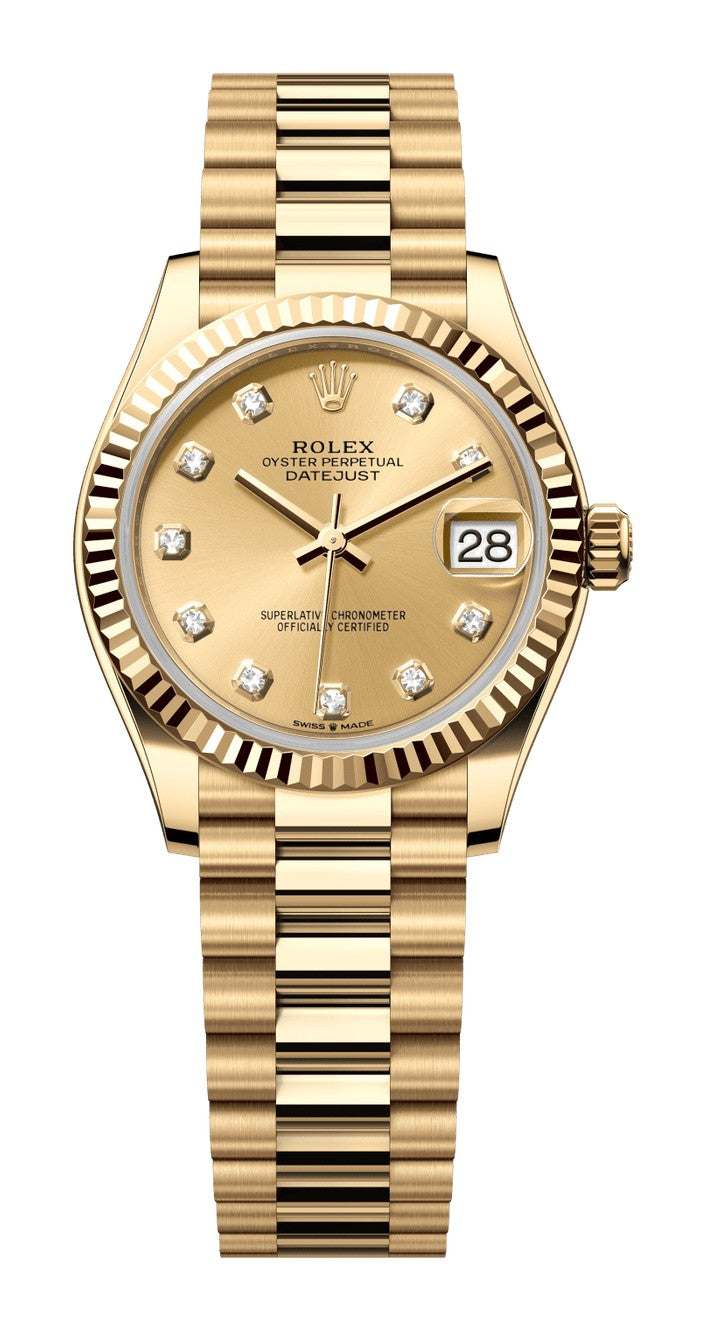 Rolex Datejust 31 278278 - 31mm Yellow Gold (Fluted) - President