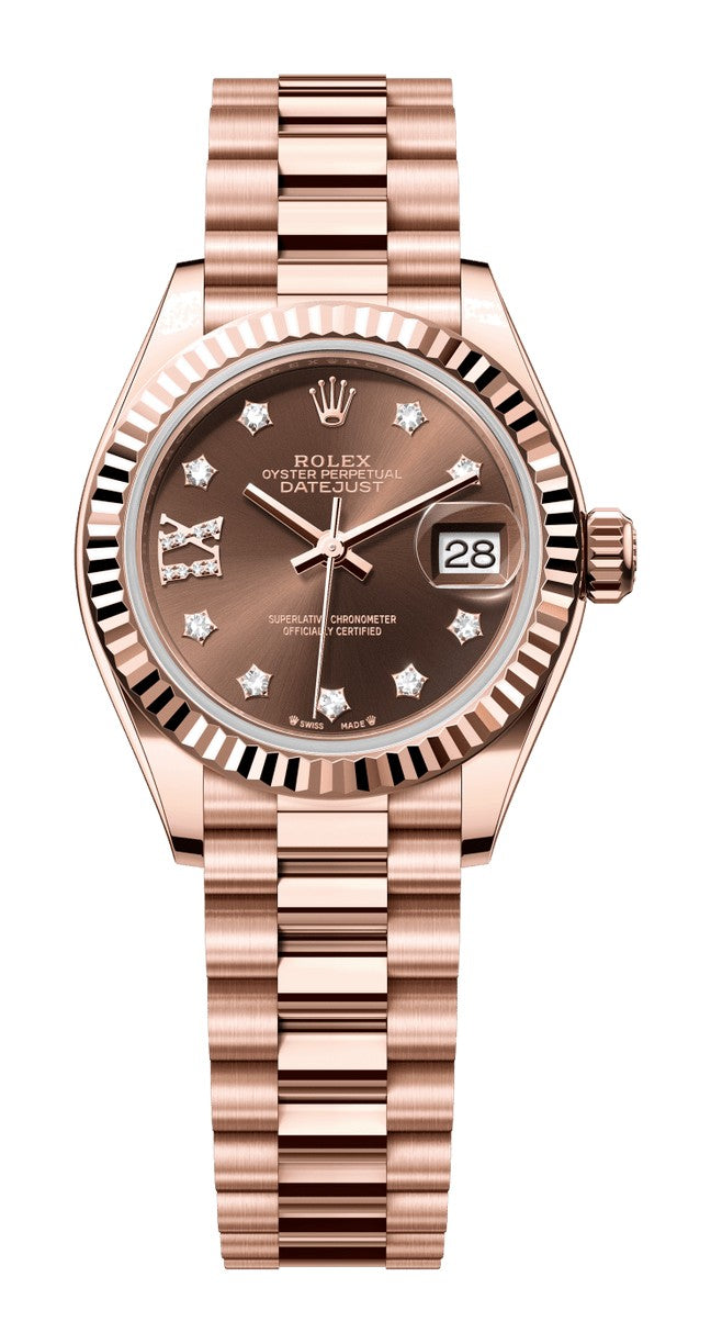 Rolex Lady-Datejust 279175 - 28mm Everose Gold (Fluted) - President