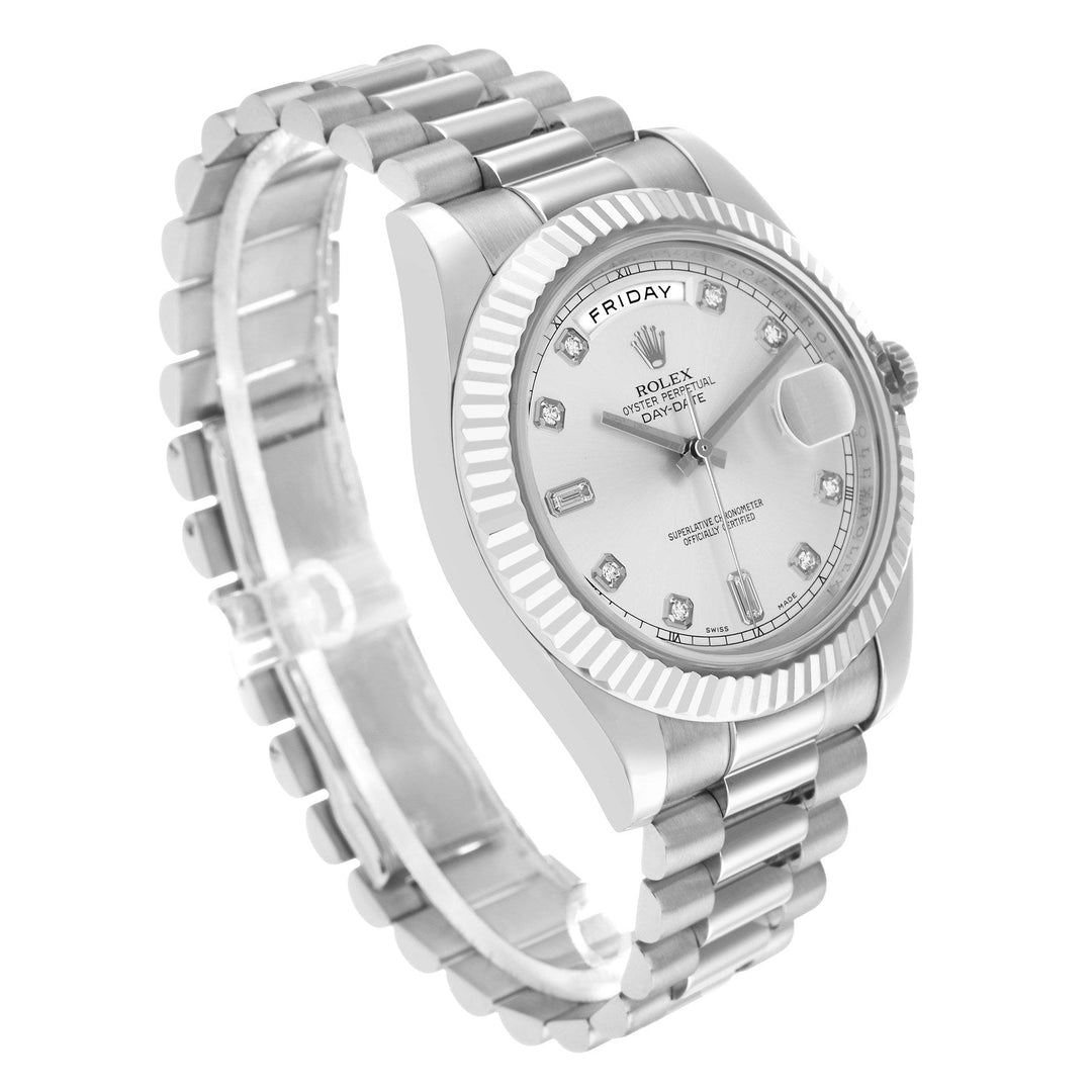Rolex Day-Date II 218239 - 41mm White Gold (Fluted) - President
